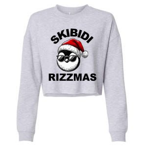 Skibidi Rizzmas Funny Christmas Penguin Cropped Pullover Crew