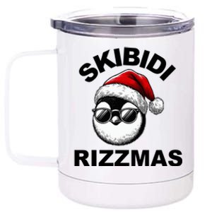 Skibidi Rizzmas Funny Christmas Penguin 12 oz Stainless Steel Tumbler Cup