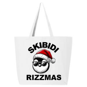 Skibidi Rizzmas Funny Christmas Penguin 25L Jumbo Tote