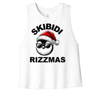 Skibidi Rizzmas Funny Christmas Penguin Women's Racerback Cropped Tank