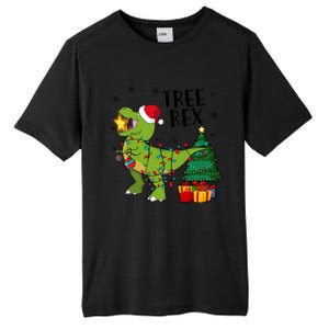 Santasaurus Rex Funny Dinosaur Chrismas Tree Rex Cool Gift Tall Fusion ChromaSoft Performance T-Shirt