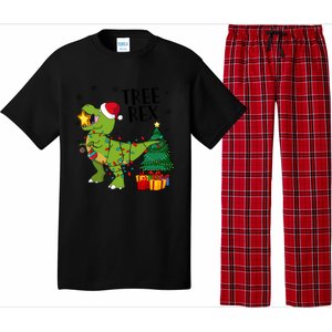 Santasaurus Rex Funny Dinosaur Chrismas Tree Rex Cool Gift Pajama Set