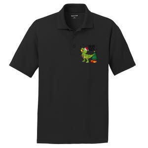 Santasaurus Rex Funny Dinosaur Chrismas Tree Rex Cool Gift PosiCharge RacerMesh Polo