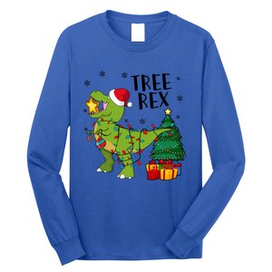 Santasaurus Rex Funny Dinosaur Chrismas Tree Rex Cool Gift Long Sleeve Shirt