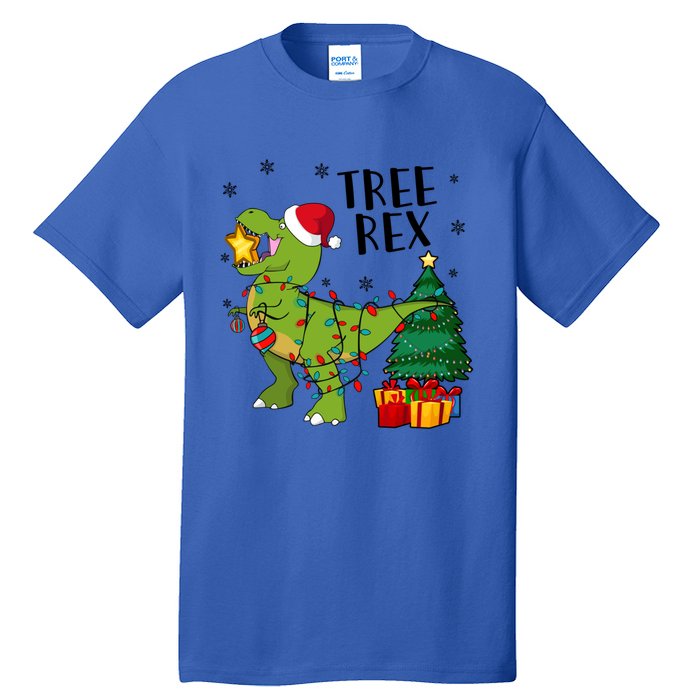 Santasaurus Rex Funny Dinosaur Chrismas Tree Rex Cool Gift Tall T-Shirt