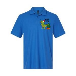 Santasaurus Rex Funny Dinosaur Chrismas Tree Rex Cool Gift Softstyle Adult Sport Polo