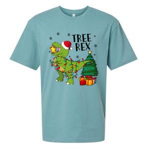 Santasaurus Rex Funny Dinosaur Chrismas Tree Rex Cool Gift Sueded Cloud Jersey T-Shirt