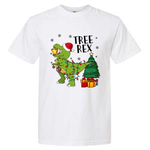 Santasaurus Rex Funny Dinosaur Chrismas Tree Rex Cool Gift Garment-Dyed Heavyweight T-Shirt