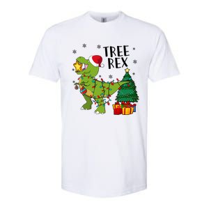 Santasaurus Rex Funny Dinosaur Chrismas Tree Rex Cool Gift Softstyle CVC T-Shirt