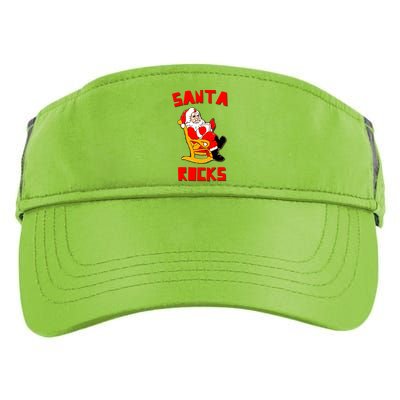 Santa Rocks Funny Christmas Adult Drive Performance Visor