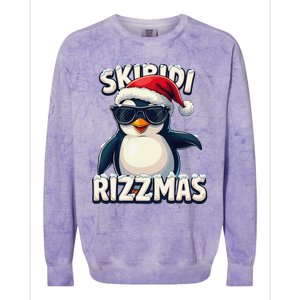 Skibid.I Rizzmas Funny Gen Alpha Slang Christmas Penguin Colorblast Crewneck Sweatshirt