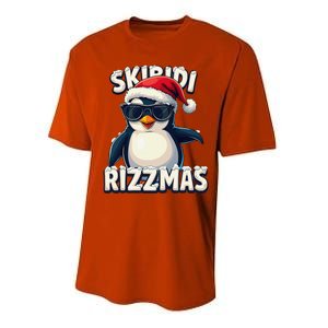 Skibid.I Rizzmas Funny Gen Alpha Slang Christmas Penguin Performance Sprint T-Shirt