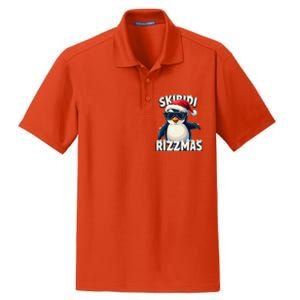 Skibid.I Rizzmas Funny Gen Alpha Slang Christmas Penguin Dry Zone Grid Polo