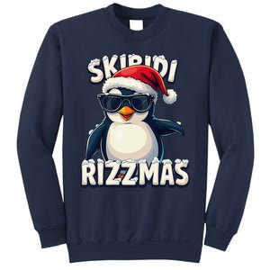 Skibid.I Rizzmas Funny Gen Alpha Slang Christmas Penguin Sweatshirt