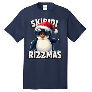 Skibid.I Rizzmas Funny Gen Alpha Slang Christmas Penguin Tall T-Shirt