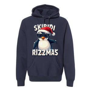 Skibid.I Rizzmas Funny Gen Alpha Slang Christmas Penguin Premium Hoodie