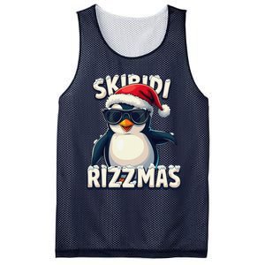 Skibid.I Rizzmas Funny Gen Alpha Slang Christmas Penguin Mesh Reversible Basketball Jersey Tank