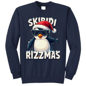 Skibid.I Rizzmas Funny Gen Alpha Slang Christmas Penguin Tall Sweatshirt