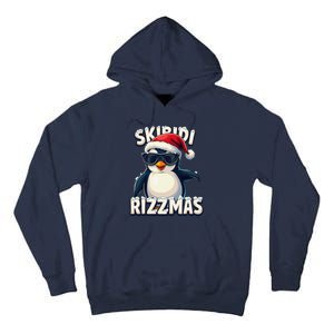 Skibid.I Rizzmas Funny Gen Alpha Slang Christmas Penguin Tall Hoodie