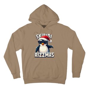 Skibid.I Rizzmas Funny Gen Alpha Slang Christmas Penguin Hoodie