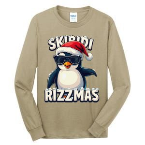 Skibid.I Rizzmas Funny Gen Alpha Slang Christmas Penguin Tall Long Sleeve T-Shirt