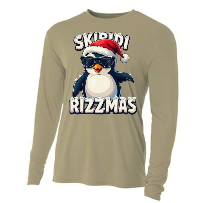 Skibid.I Rizzmas Funny Gen Alpha Slang Christmas Penguin Cooling Performance Long Sleeve Crew