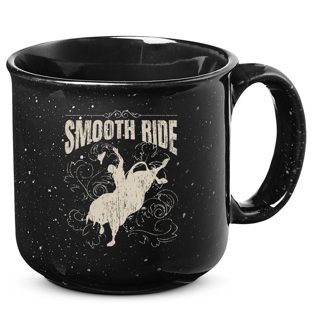 Smooth Ride Funny Rodeo Cool Bull Rider Cowboy Gift 15oz Campfire Ceramic Mug