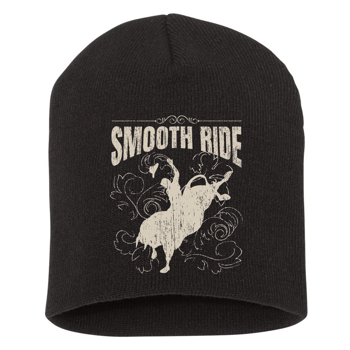 Smooth Ride Funny Rodeo Cool Bull Rider Cowboy Gift Short Acrylic Beanie