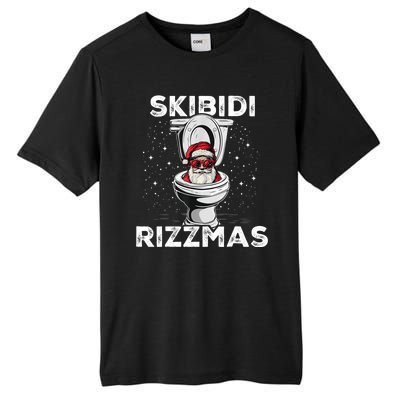 Skibidi Rizzmas Funny Toilet Santa Christmas Tall Fusion ChromaSoft Performance T-Shirt