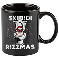 Skibidi Rizzmas Funny Toilet Santa Christmas 11oz C Handle Ceramic Mug