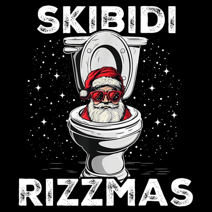 Skibidi Rizzmas Funny Toilet Santa Christmas Drawstring Bag
