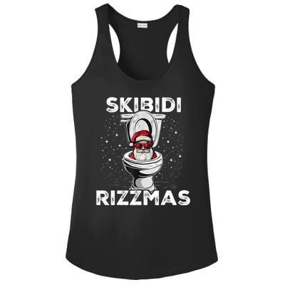 Skibidi Rizzmas Funny Toilet Santa Christmas Ladies PosiCharge Competitor Racerback Tank