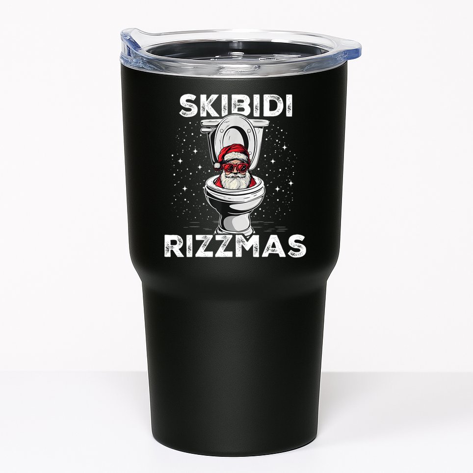 Skibidi Rizzmas Funny Toilet Santa Christmas Tumbler