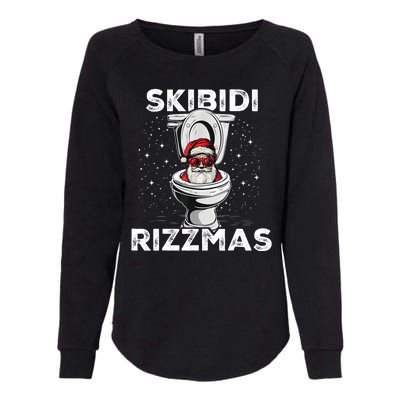 Skibidi Rizzmas Funny Toilet Santa Christmas Womens California Wash Sweatshirt