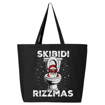 Skibidi Rizzmas Funny Toilet Santa Christmas 25L Jumbo Tote