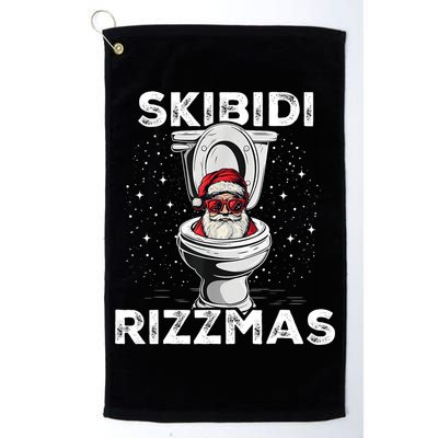Skibidi Rizzmas Funny Toilet Santa Christmas Golf Towel