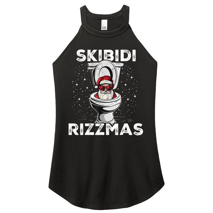 Skibidi Rizzmas Funny Toilet Santa Christmas Women's Perfect Tri Rocker Tank
