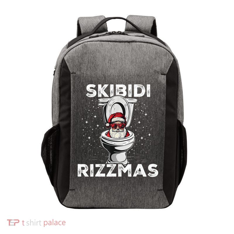 Skibidi Rizzmas Funny Toilet Santa Christmas Vector Backpack