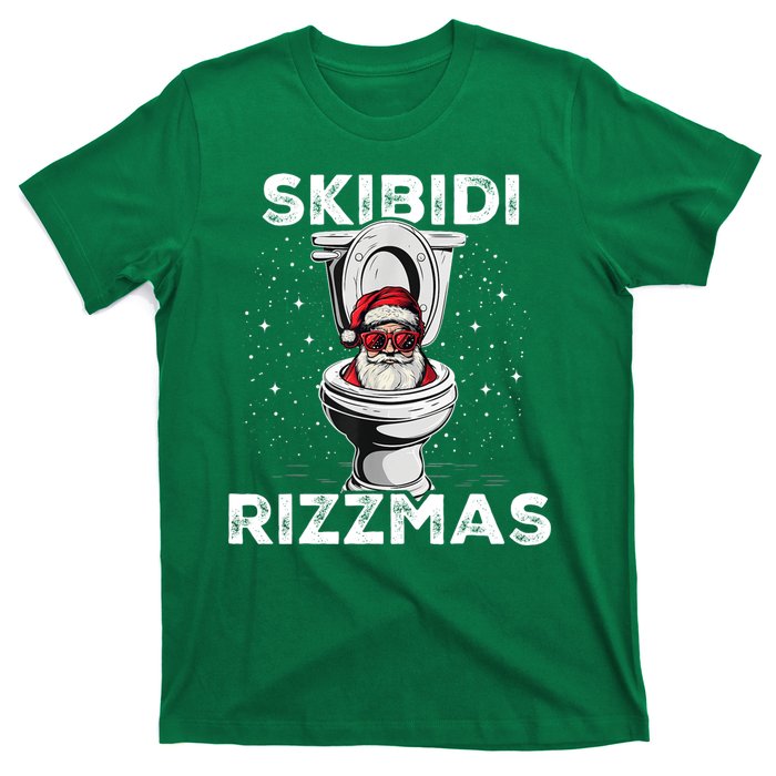 Skibidi Rizzmas Funny Toilet Santa Christmas T-Shirt