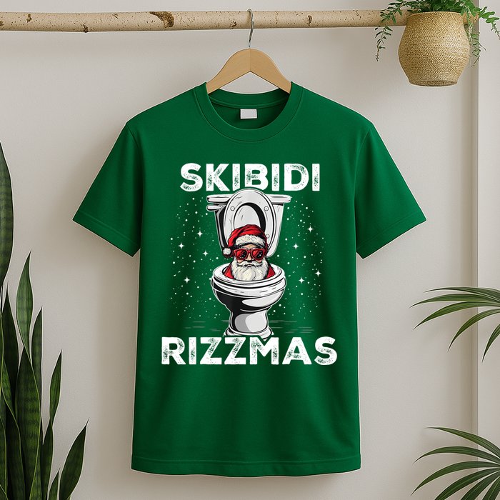 Skibidi Rizzmas Funny Toilet Santa Christmas T-Shirt