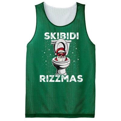 Skibidi Rizzmas Funny Toilet Santa Christmas Mesh Reversible Basketball Jersey Tank