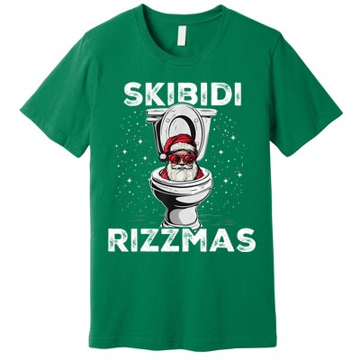 Skibidi Rizzmas Funny Toilet Santa Christmas Premium T-Shirt