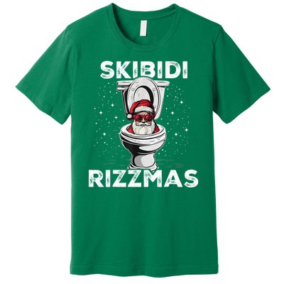 Skibidi Rizzmas Funny Toilet Santa Christmas Premium T-Shirt