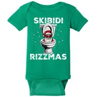 Skibidi Rizzmas Funny Toilet Santa Christmas Baby Bodysuit