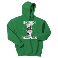 Skibidi Rizzmas Funny Toilet Santa Christmas Kids Hoodie