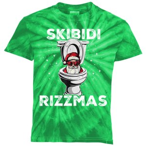 Skibidi Rizzmas Funny Toilet Santa Christmas Kids Tie-Dye T-Shirt