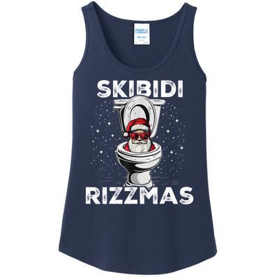 Skibidi Rizzmas Funny Toilet Santa Christmas Ladies Essential Tank