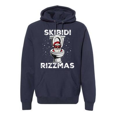 Skibidi Rizzmas Funny Toilet Santa Christmas Premium Hoodie