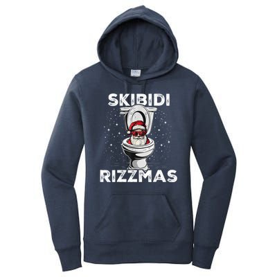 Skibidi Rizzmas Funny Toilet Santa Christmas Women's Pullover Hoodie