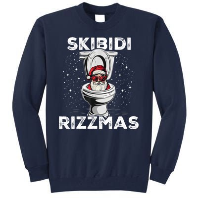 Skibidi Rizzmas Funny Toilet Santa Christmas Tall Sweatshirt